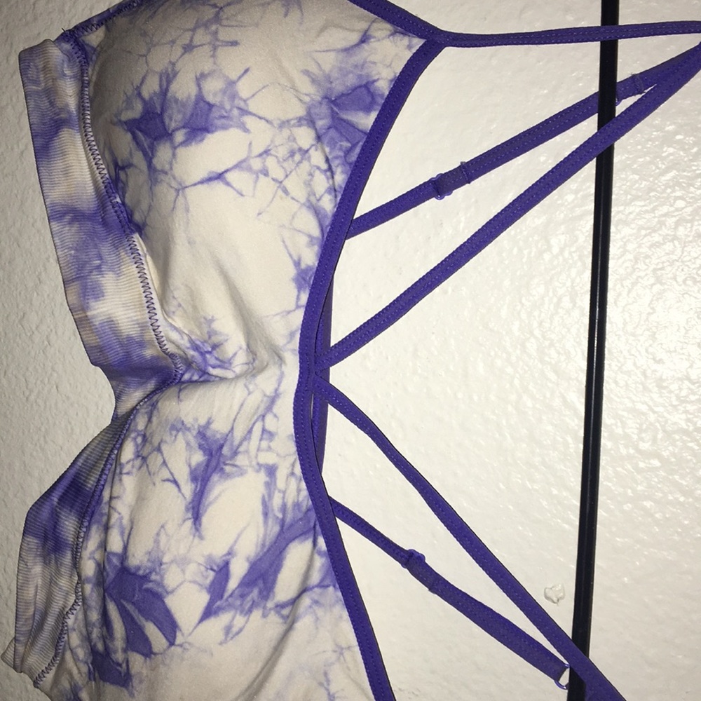 Marble Purple and White sports bra